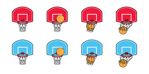 basketball ball hoop sport net vector cartoon doodle icon logo isolated illustration design