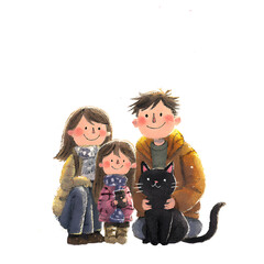 happy family with children