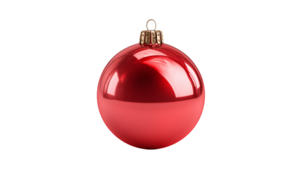 A shiny red Christmas bauble for festive holiday tree decoration
