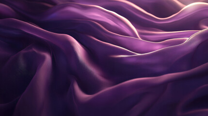 Purple fabric waves, soft light, luxurious texture