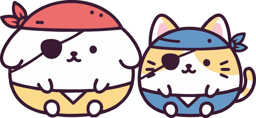 Pirate Dog and Cat