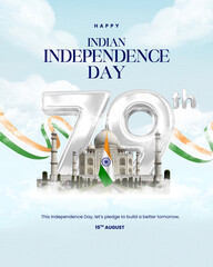 Indian Independence Day, 15th August 2025 image, Freedom Fighters Marketing image, 79th...