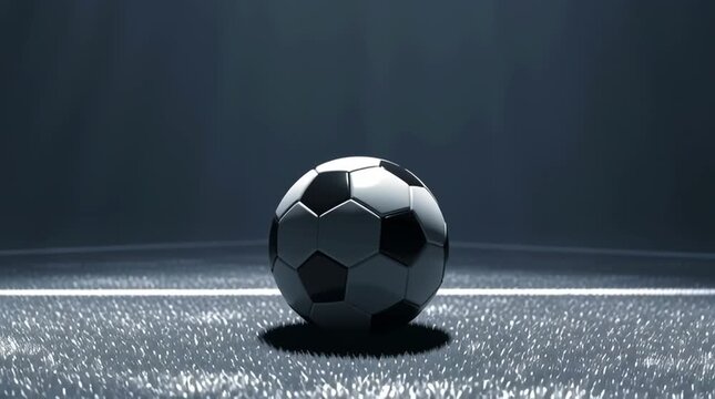 Soccer Ball on a Dark Pitch / 暗いピッチ上のサッカーボール