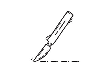 Hand drawn icon of Surgery Scalpel vector sketch illustration