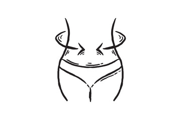 Hand drawn Body Slimming Contouring Treatment icon vector sketch illustration