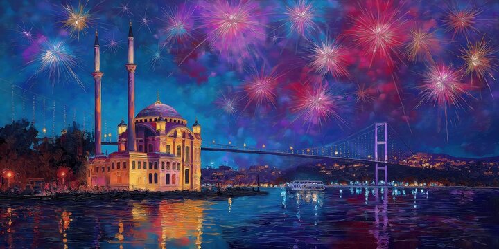 Turkey republic day celebration background.