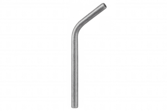 Metal drinking straw positioned diagonally, highlighting eco-friendly reusable design against clean backdrop