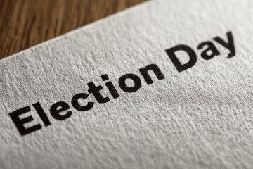 Election Day text printed on textured paper
