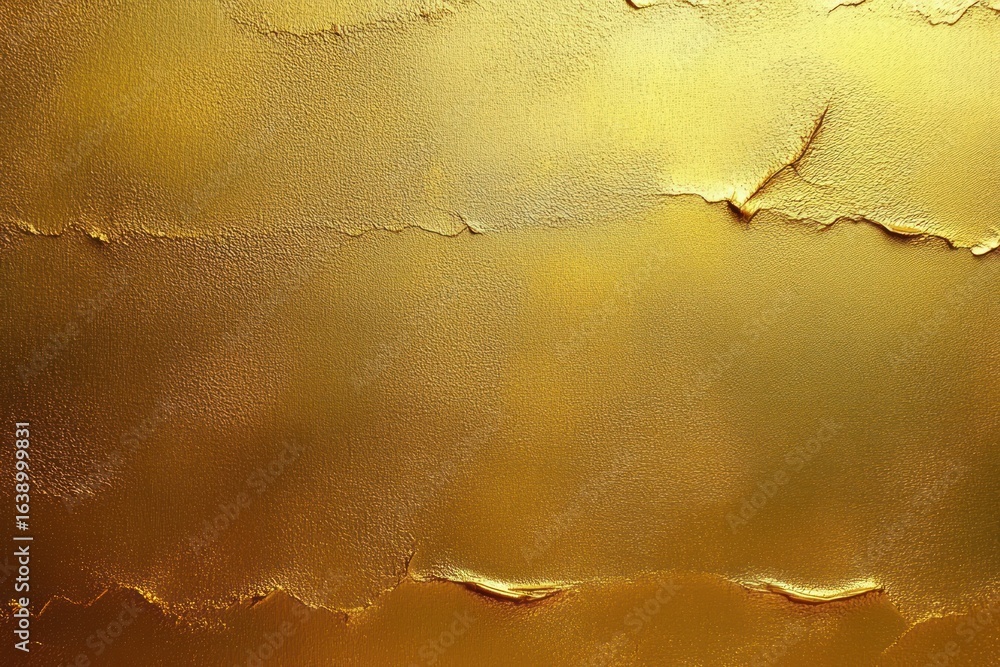 Poster close-up of textured golden surface with uneven layers and a rough finish creating an abstract warm 