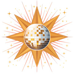 disco ball icon with starburst effect