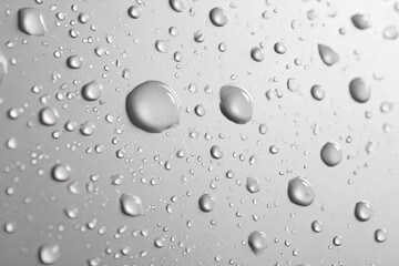 Close-up of water droplets on a light gray surface (6)