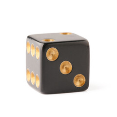 Black game dice isolated on white background