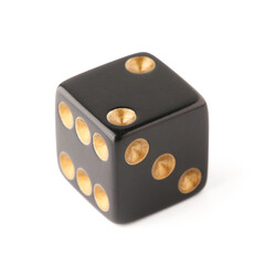 Black game dice isolated on white background
