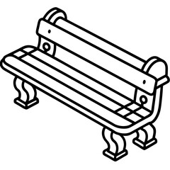 Winter Bench Scene Minimalist Line Art