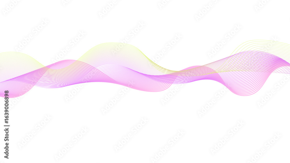 Wall mural a graphic of a delicate, intersecting wave pattern.