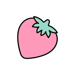シンプルデザインいちごイラスト⭐︎PNG