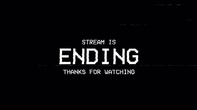 animation Stream is ending text. 4k video