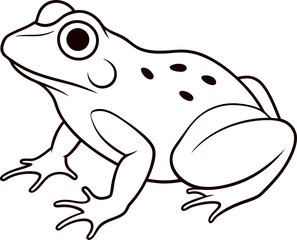 vector illustration of a frog. Frog or toad collage element with vintage stipple photocopy effect, retro grainy texture, vector illustration for grunge psychedelic surreal poster, tattoo