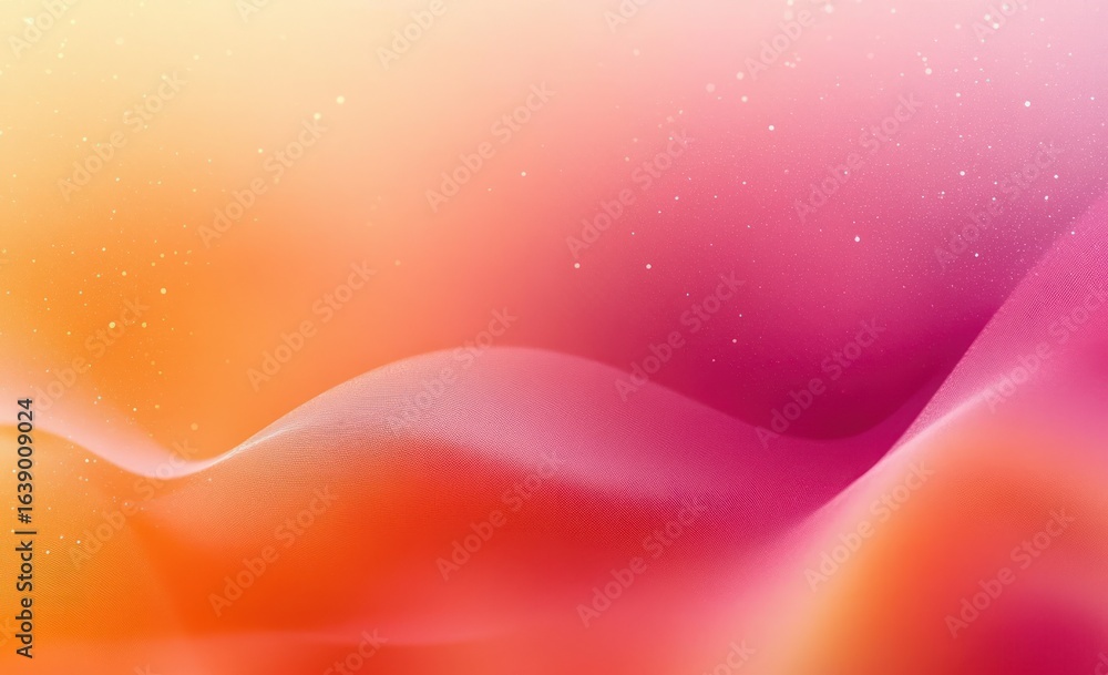 Poster abstract soft gradient background with smooth flowing waves in warm colors of orange, pink, and red 