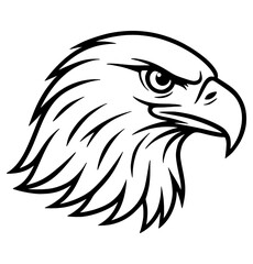 Vector line art illustration Of An Eagle Head.