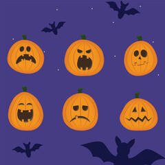 halloween background with pumpkins