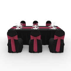 3d render Banquet Table and Chair design element Furniture