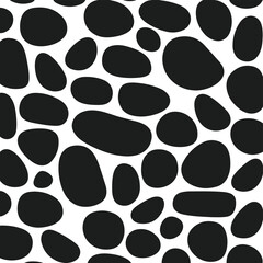 Silhouette Style Vector Common Stone Pattern Design – Minimal Geometric Rock Texture for Architecture, Interior, Flooring, and Wall Background, Monochrome Abstract Stonework Graphic for Print, Web, an