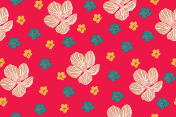 Ikat Abstract Ethric art,seamless floral pattern