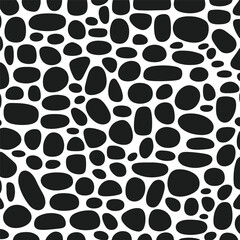 Silhouette Style Vector Common Stone Pattern Design &ndash; Minimal Geometric Rock Texture for Architecture, Interior, Flooring, and Wall Background, Monochrome Abstract Stonework Graphic for Print, Web, an