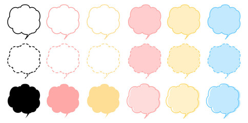 カラフルでシンプルな吹き出しセット