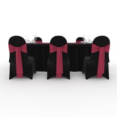 3d render Banquet Table and Chair design element Furniture