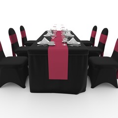 3d render Banquet Table and Chair design element Furniture