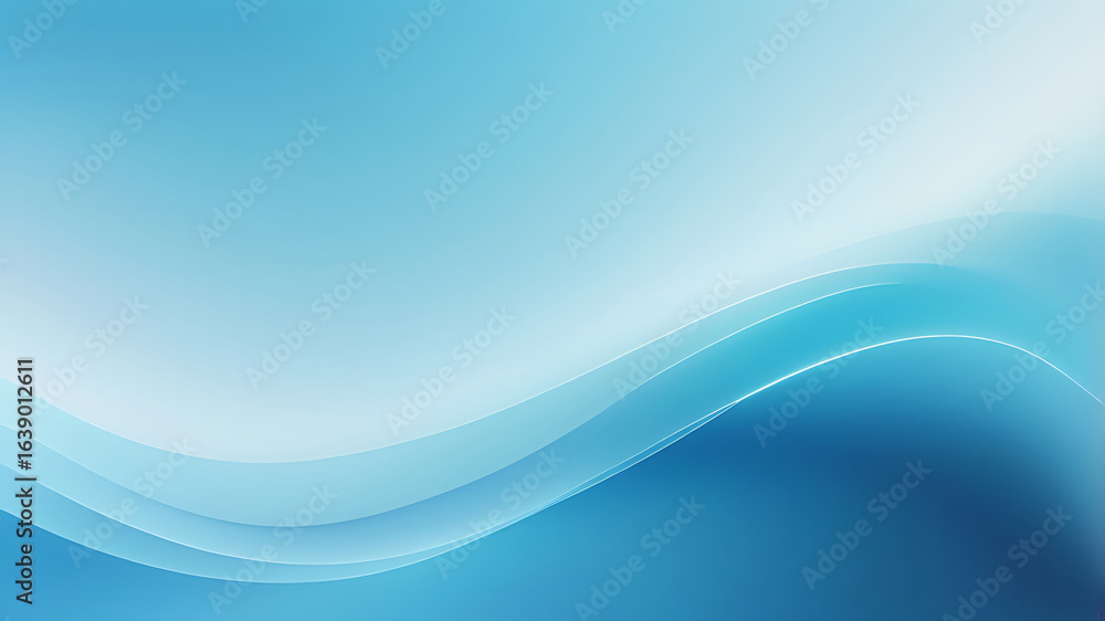 Poster clean blue abstract background with smooth flowing waves ai