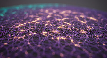 Abstract Network Visualization: Interconnected Lines with Glowing Nodes and Bokeh Background, Depicting Global Connectivity and Advanced Technology Concepts Effectively