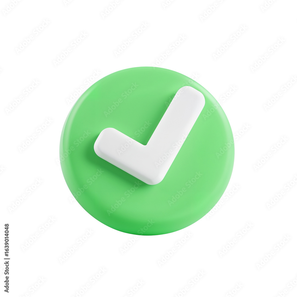 Poster Illustrative confirmation indicator rendering against a clean simple background element of digital