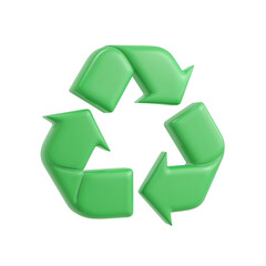 Obraz premium Luminous emerald recycling symbol floating in pristine isolation and simplicity