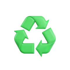 Luminous green recycling emblem showcasing environmental consciousness in isolated perspective