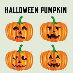 set of halloween pumpkins