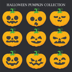 set of halloween pumpkins