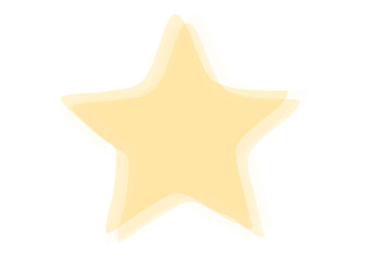 Obraz premium 手描きの重なる星型の黄色いアイコン