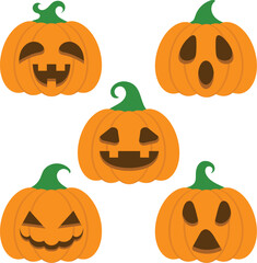 set of halloween pumpkins