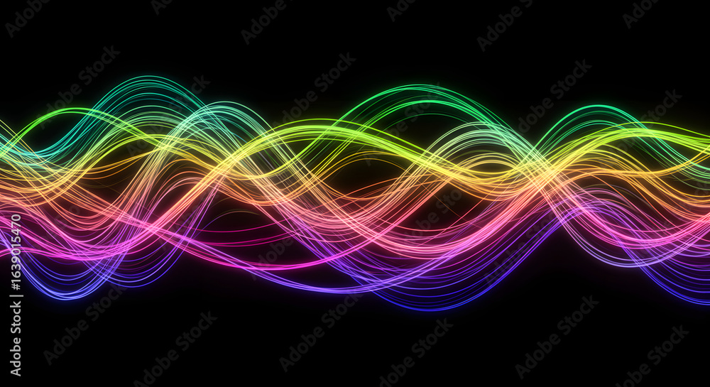 Aufkleber abstract rainbow waves: a vibrant and dynamic display of light energy and colorful motion against a 
