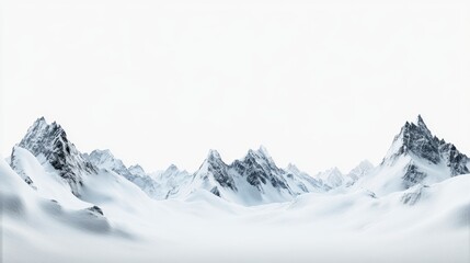 Obraz premium white snowy mountains landscape panorama view.