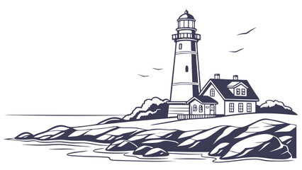 Coastal Clarity – Growth and Creative Breakthrough, Nature, Conceptual, Strategy, Motivation, Abstract, Lighthouse Silhouette