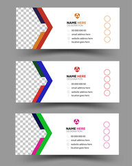 Modern & Colorful Corporate Email Signature Templates — Sleek, Editable Designs for Professional Branding and Contact Information Display