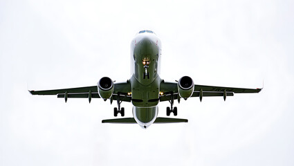 Large airplane ascending against bright sky aircraft travel