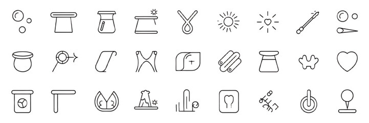 Collection of Abstract Icons Representing Diverse Concepts in Minimalist Line Art Style Displaying a Unique Visual Language