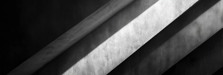 Abstract grayscale image of overlapping, textured, diagonal lines