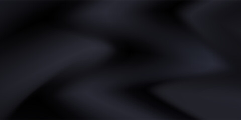 Abstract background with silk cloth texture, shiny satin curtain with waves and drapery. Vector realistic wallpaper with luxury flowing black textile. Elegant background with dark smooth material. EPS