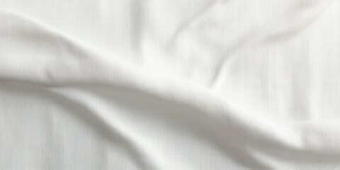 Obraz premium Close-up of smooth, white fabric with gentle folds and fine textured weave creating soft shadows and highlights